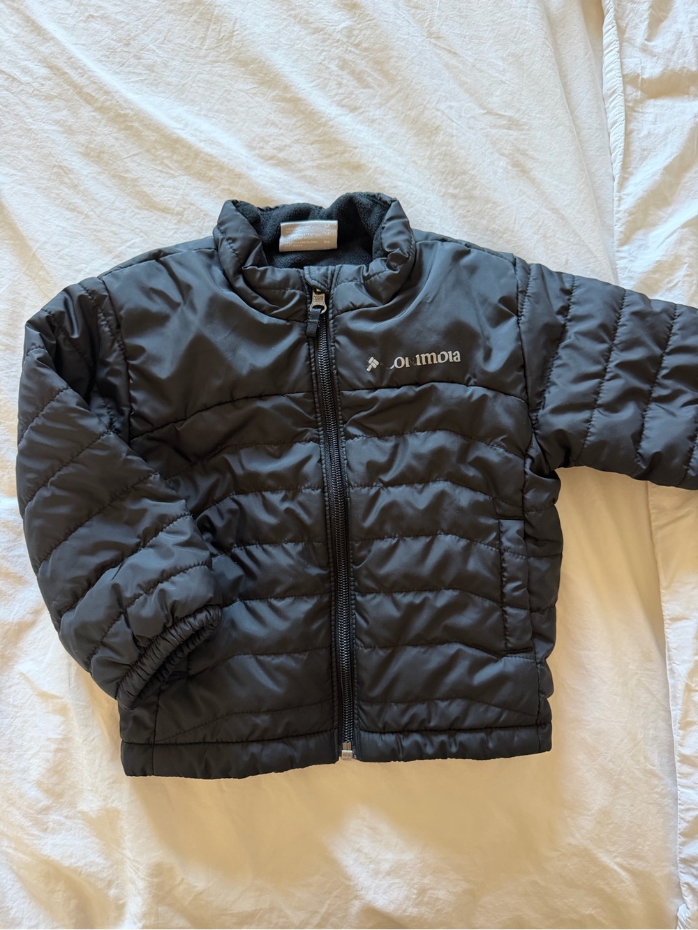 Columbia Kids Puffer Jacket fleece lined coat Black toddler size 2T